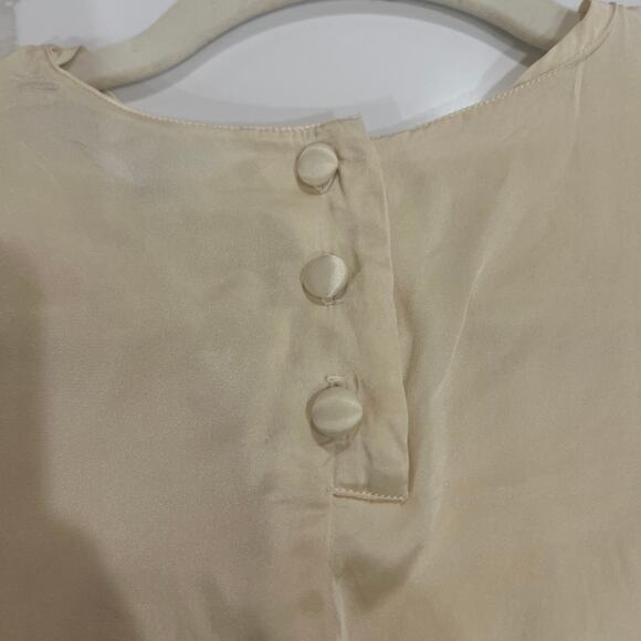 Vtg The Limited 100% satin silk button back blouse ivory cream XS - Picture 7 of 7